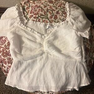 ASTR The Label cinched bust white crop top size XL
